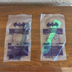 2 Sonic Wacky Pack Spoons: Batman Spinning Spoon & Joker Color Change Spoon NEW